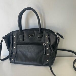 Black Handbag with Silver Accents